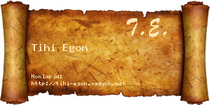 Tihi Egon névjegykártya